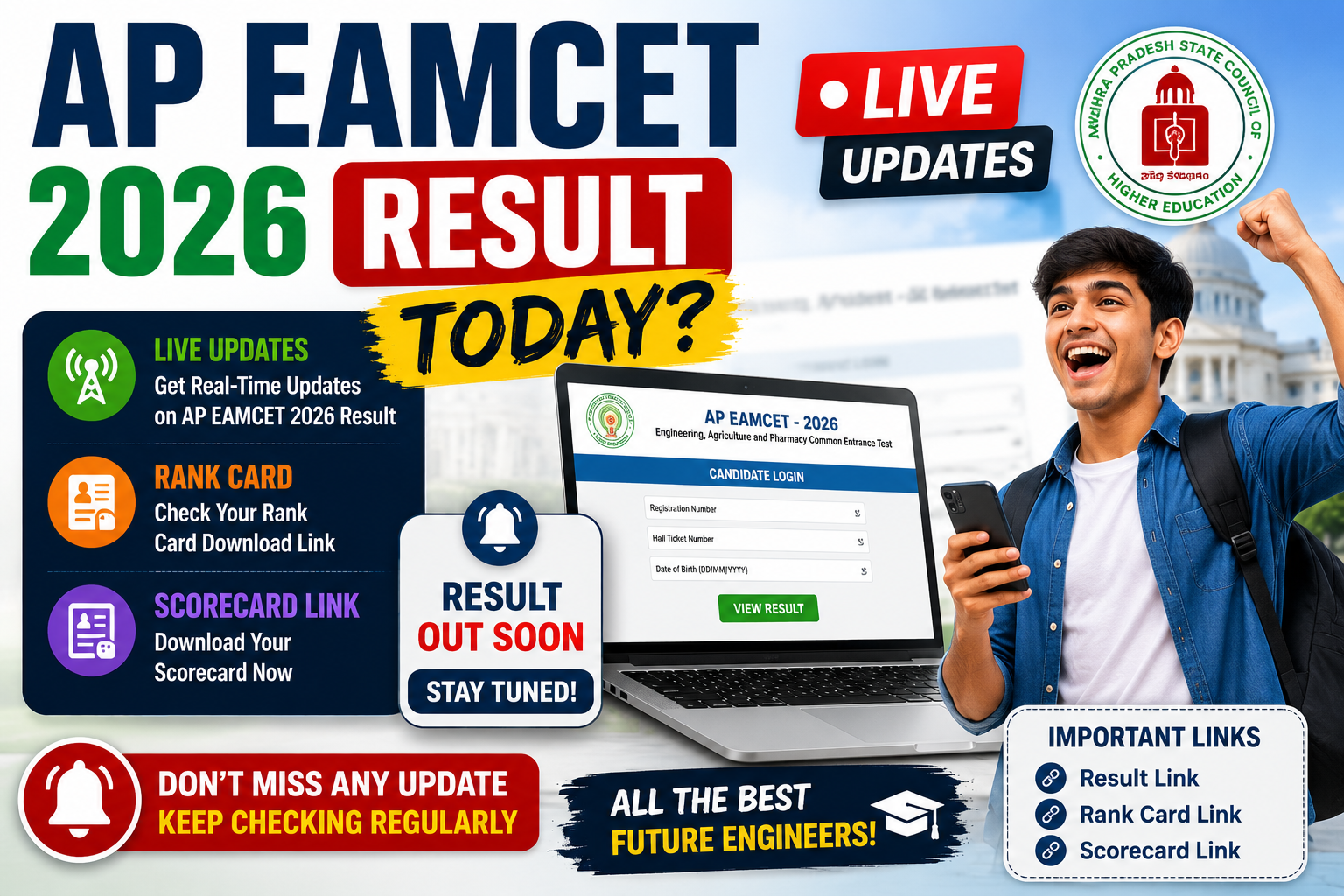 AP EAMCET 2026 Result Today? Live Updates & Rank Card