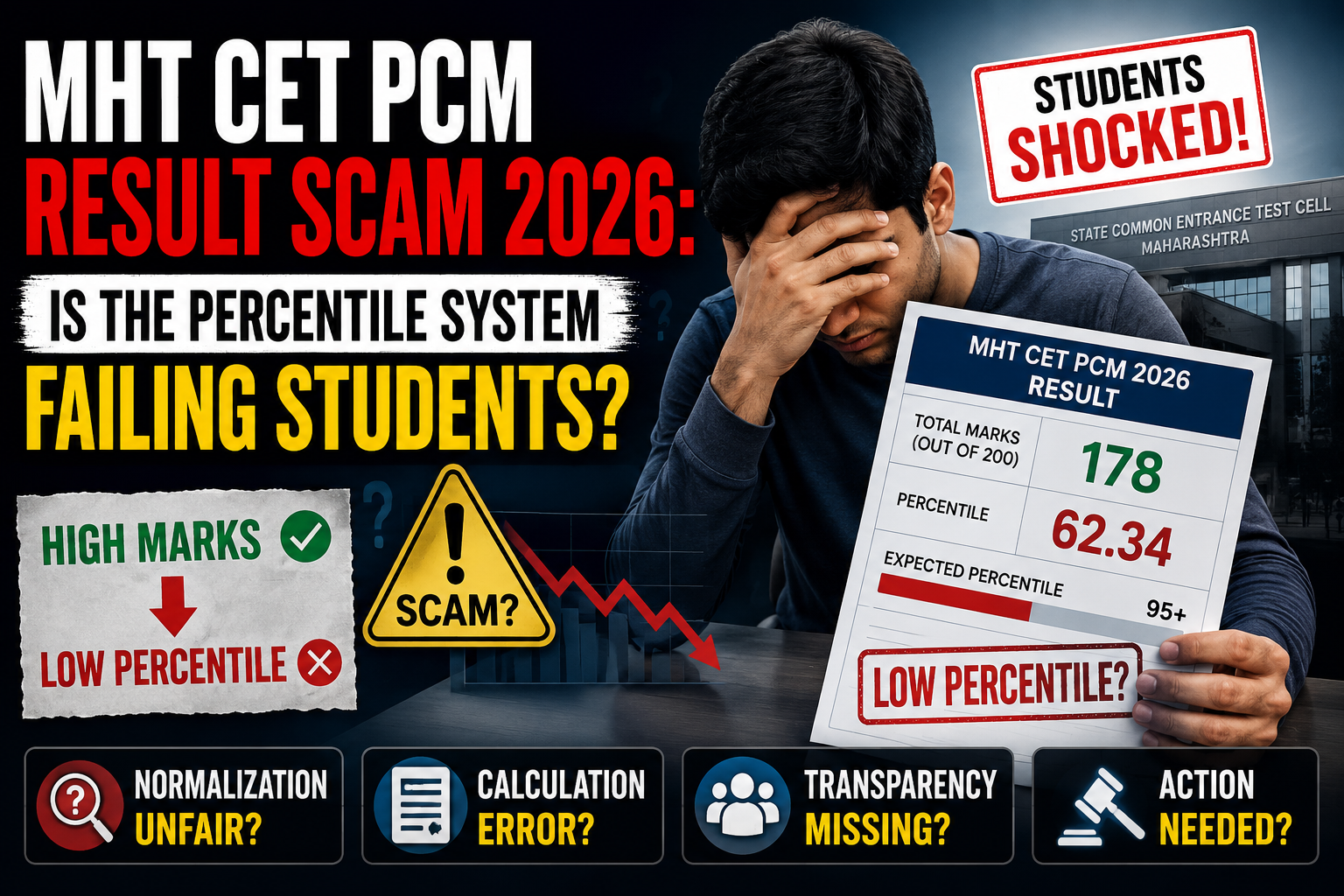 MHT CET PCM Result Scam 2026: Is the Percentile System Failing Students?