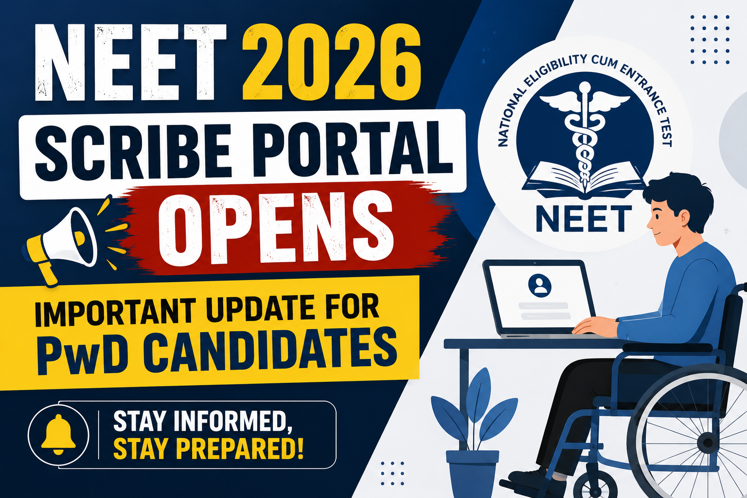 NEET 2026 Scribe Portal Opens: Important Update for PwD Candidates
