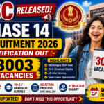 SSC released phase 14 recruitment notification for 3003 vacancies