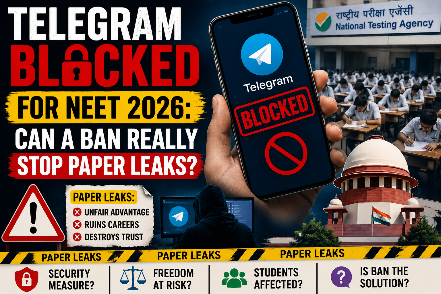 Telegram Blocked for NEET 2026: Can a Ban Really Stop Paper Leaks?